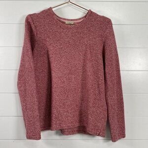 LL Bean Sweater Womens Medium Crewneck Pullover Knit Casual Marled Pullover Top